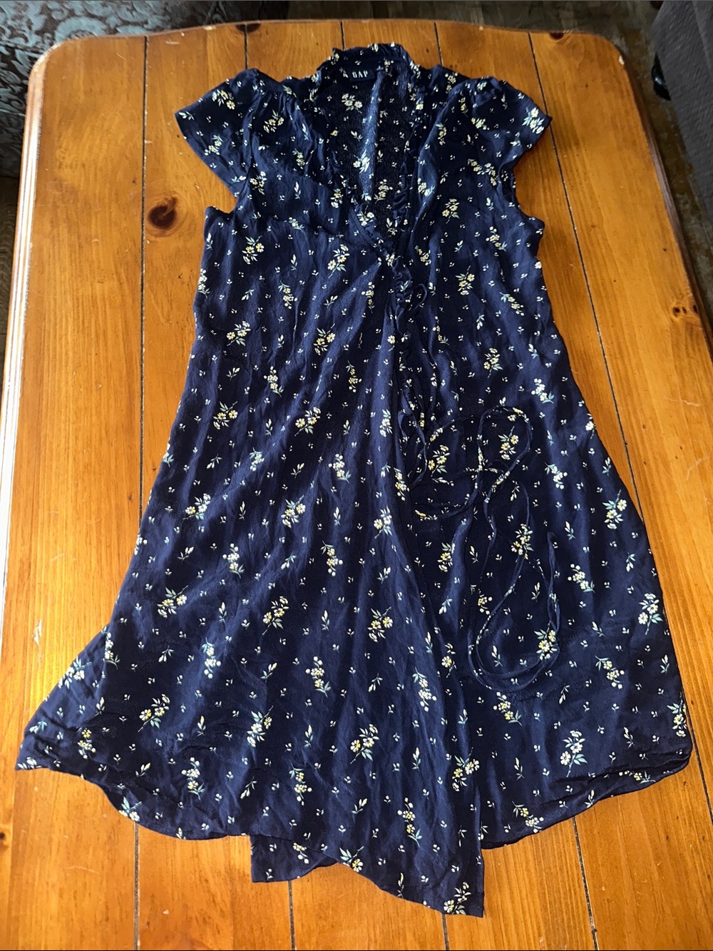 GAP Navy Floral Mini Dress- wrap style